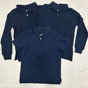 Bundle: Boys Uniform (2) Long Sleeves (1) Short Sleeves Polo - Size 10/12